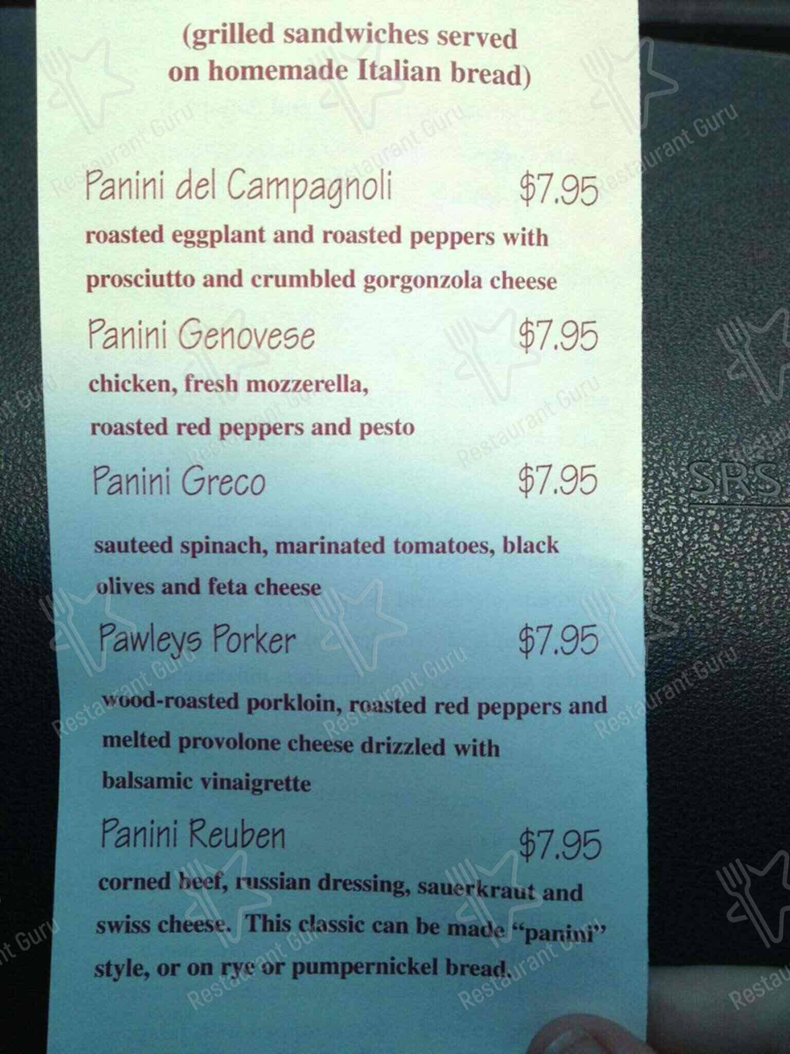 Menu at Landolfi's Italian Bakery, Pawleys Island