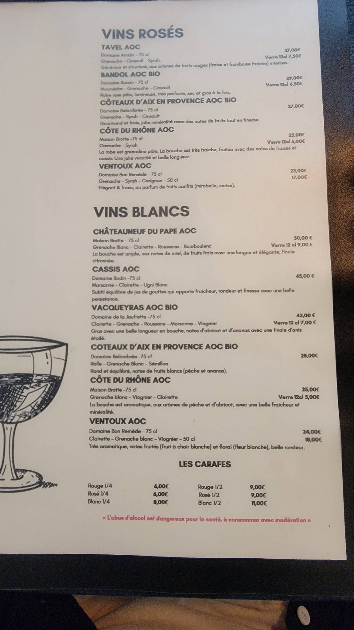 Menu de Restaurant Le 26