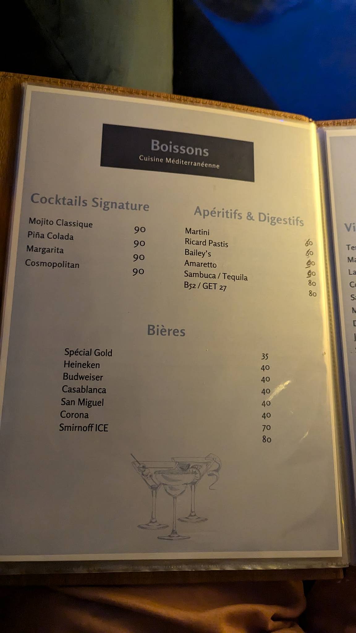 Menu de Le Maré Nostrum (Restaurant)