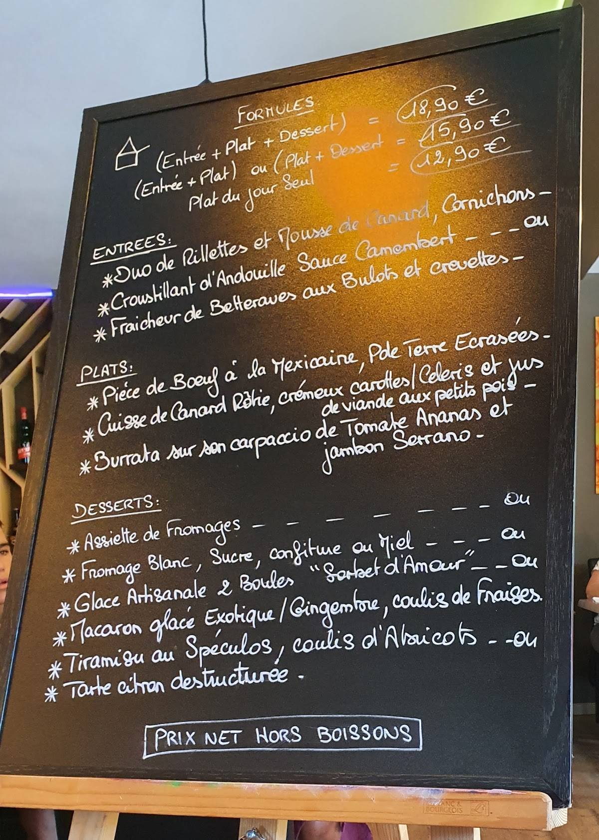 Menu de Le Plaisir Des Mets