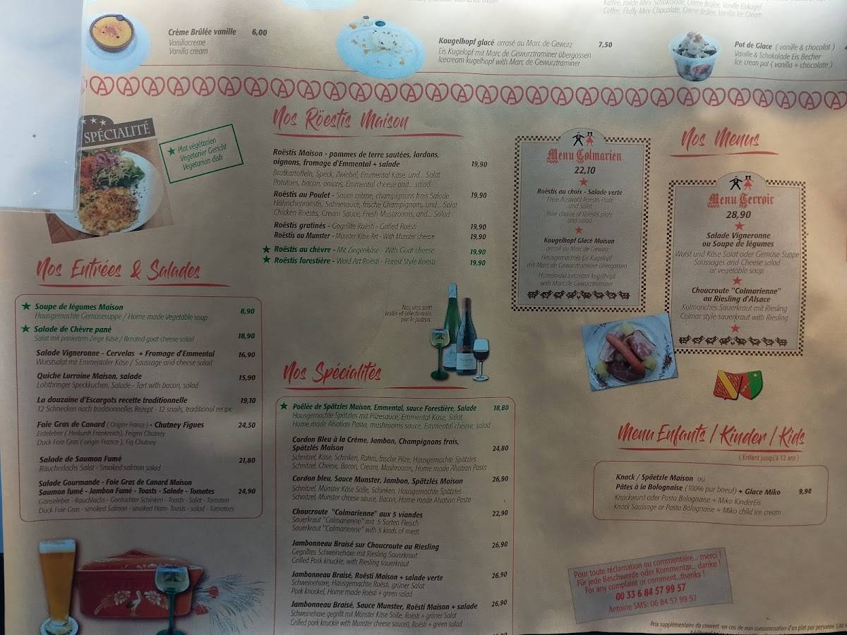 Menu de Le Stam Winstub