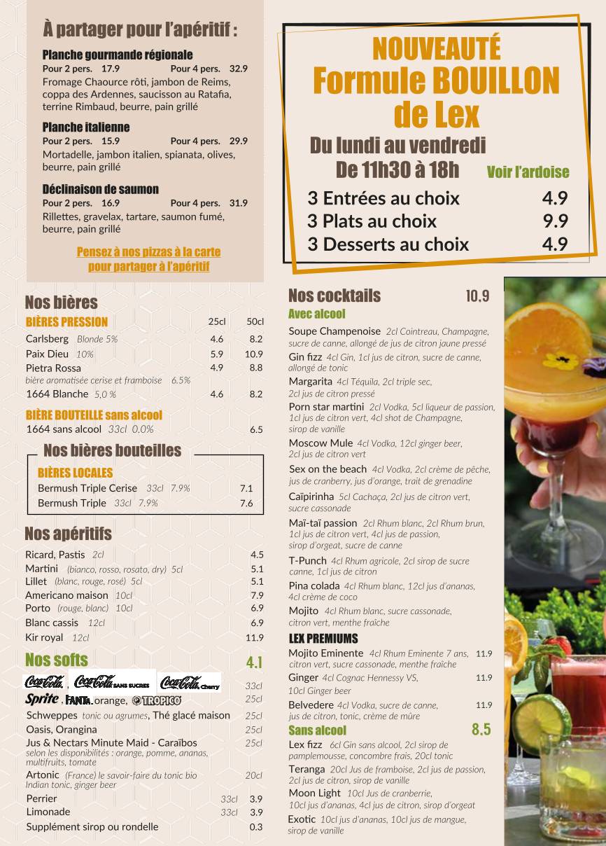Menu de L'Expérience