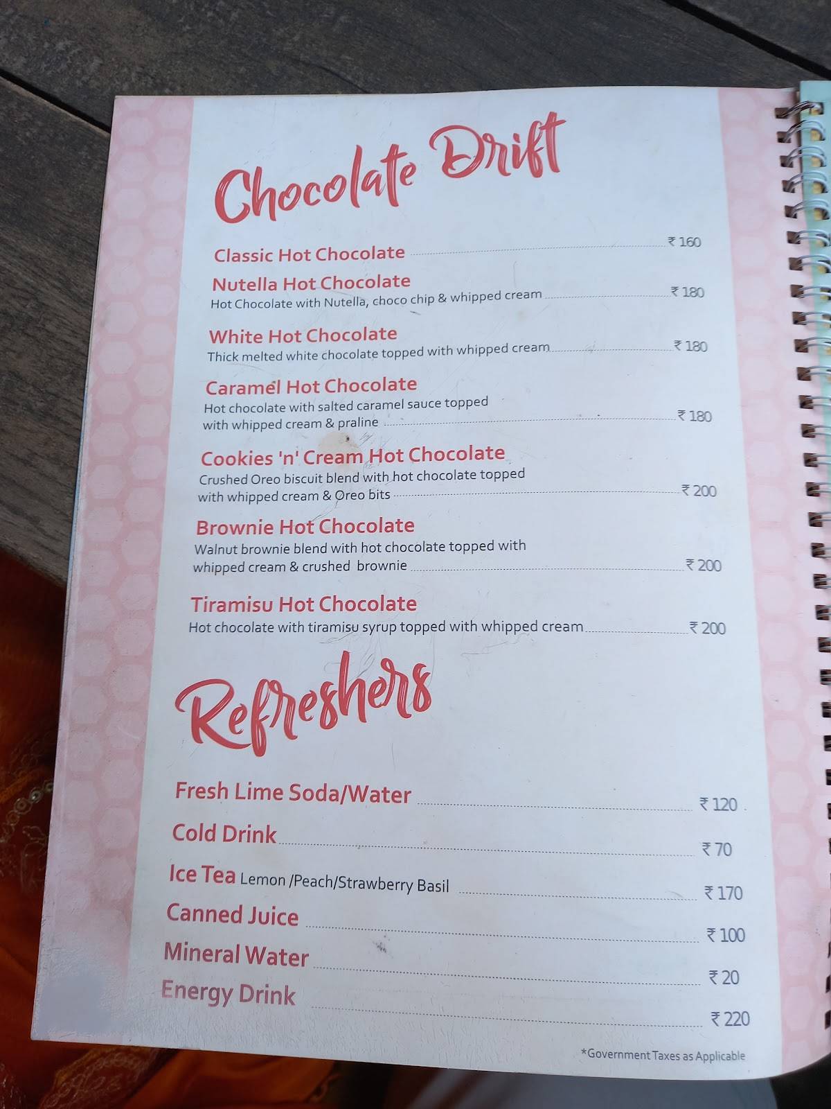 Little's Bistro menu