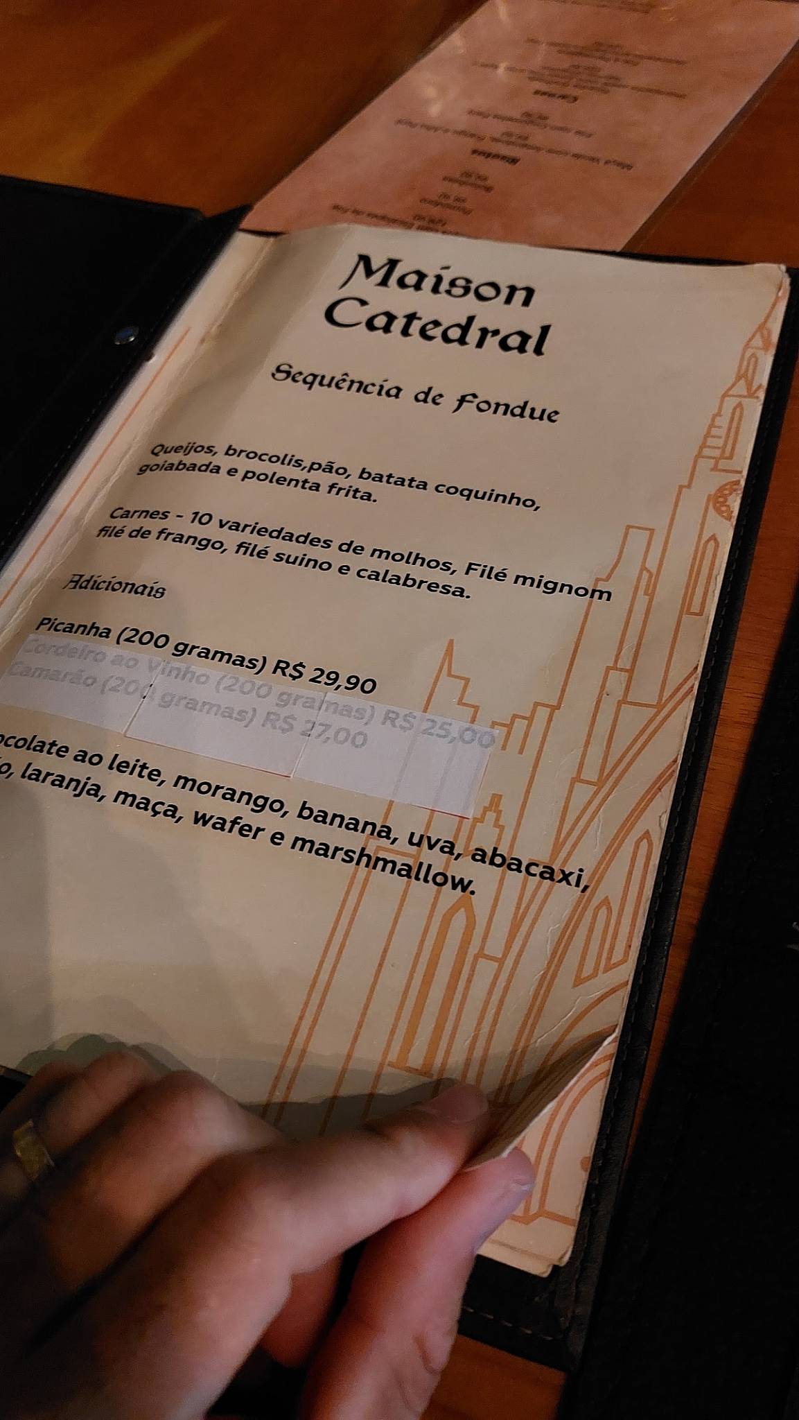 Maison Catedral Fondue & Restaurante cardápio