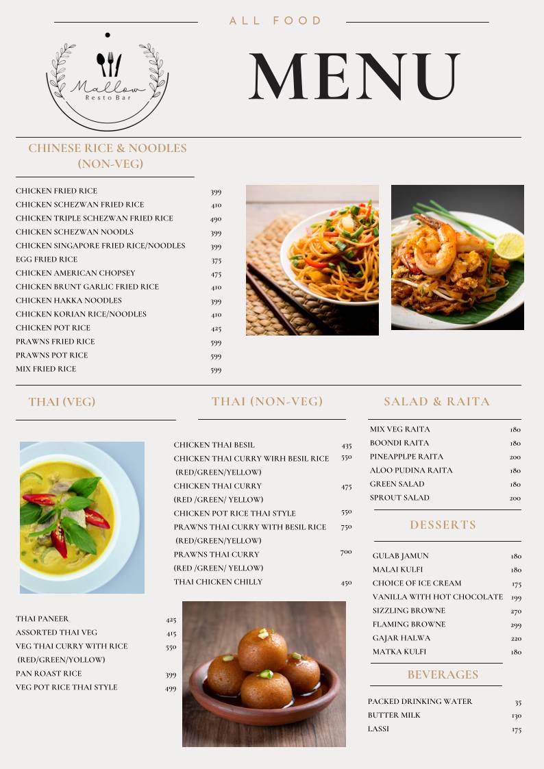 Mallow Garden Resto Bar menu