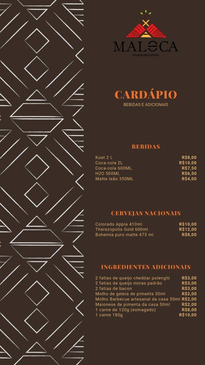 Maloca Hamburgueria cardápio