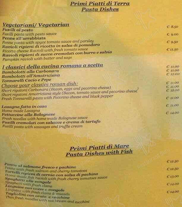 Menu di Restaurant Marco 