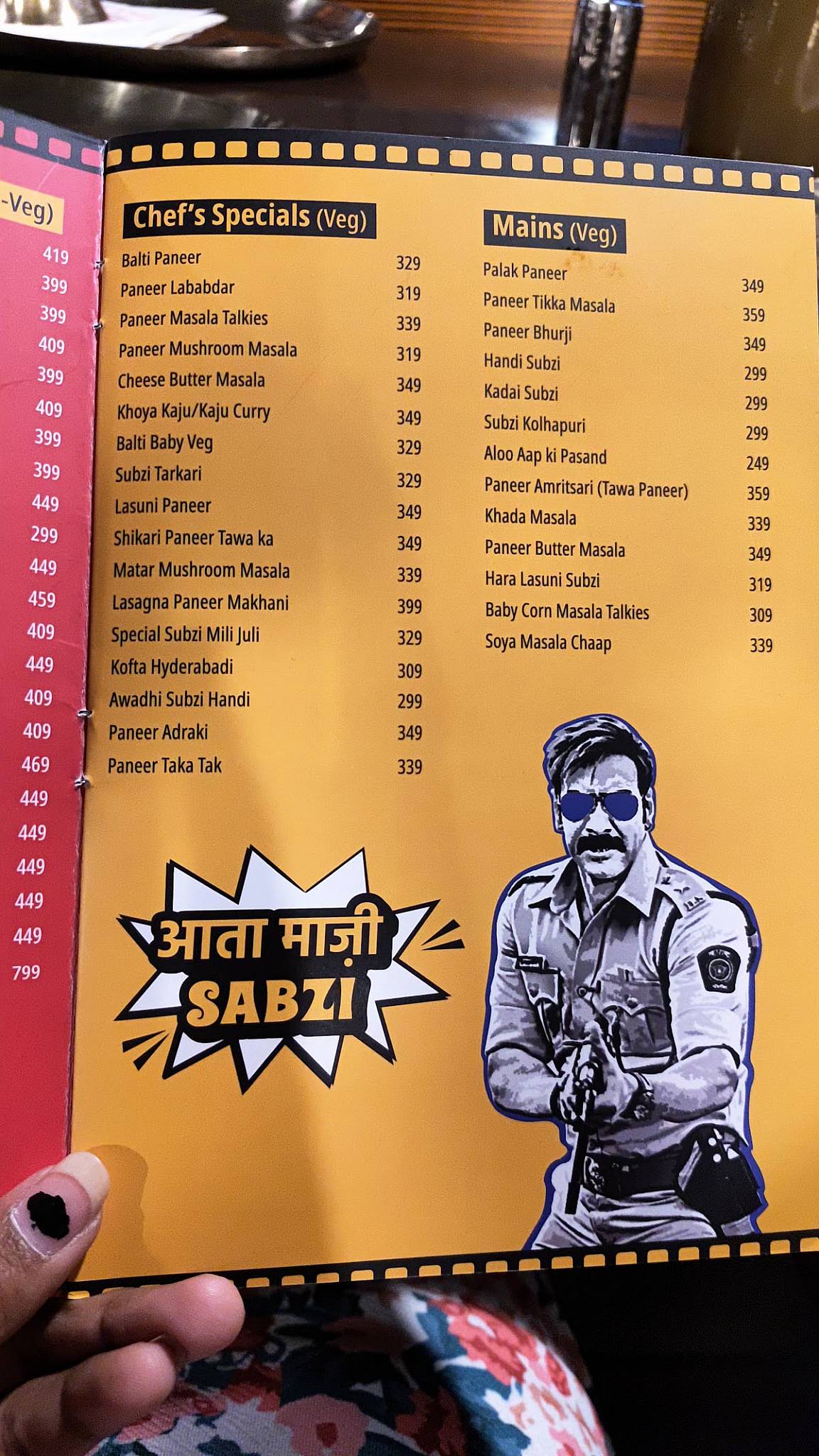 Masala Talkies menu