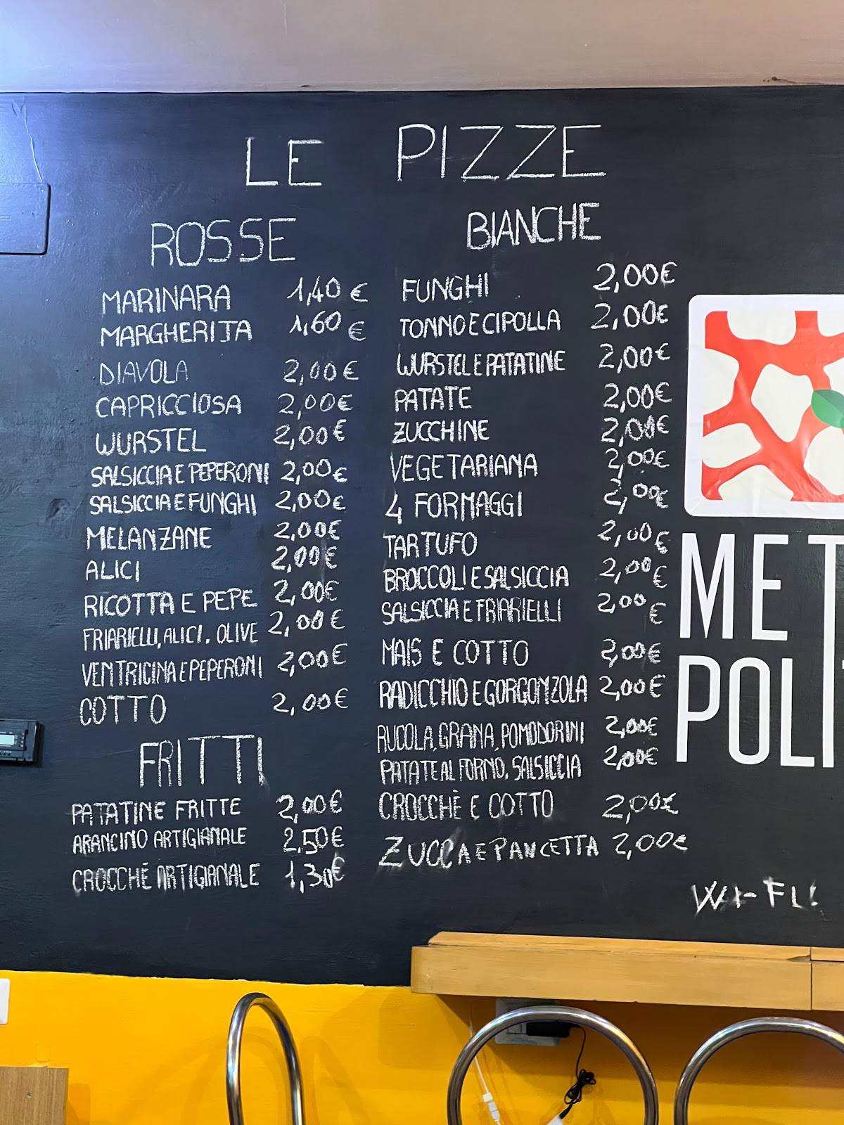 Menu di Metropolitan...pizzeria 