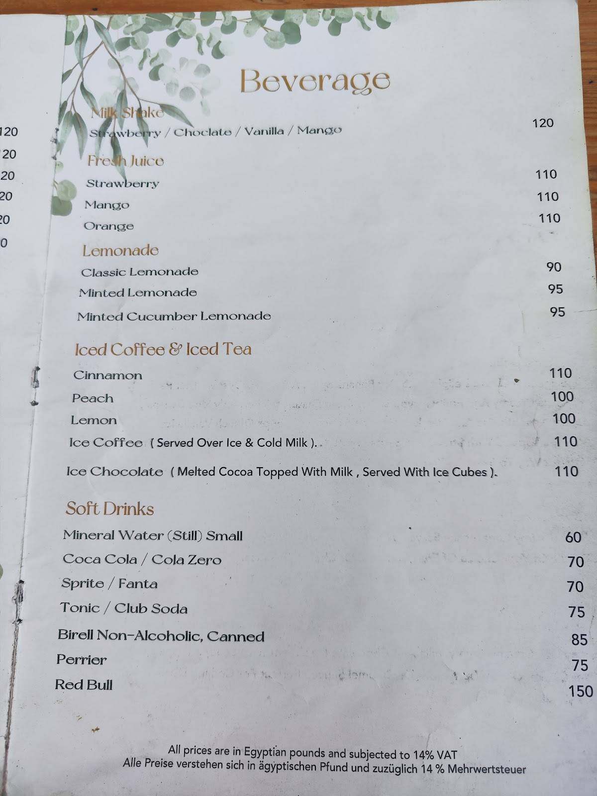 Menu de Moby Dick Restaurant