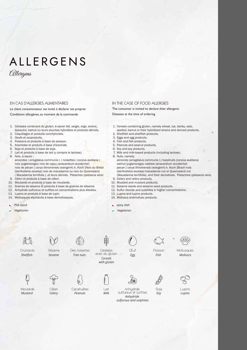 Menu di Mont Blanc 7 - Restaurant Chinois 