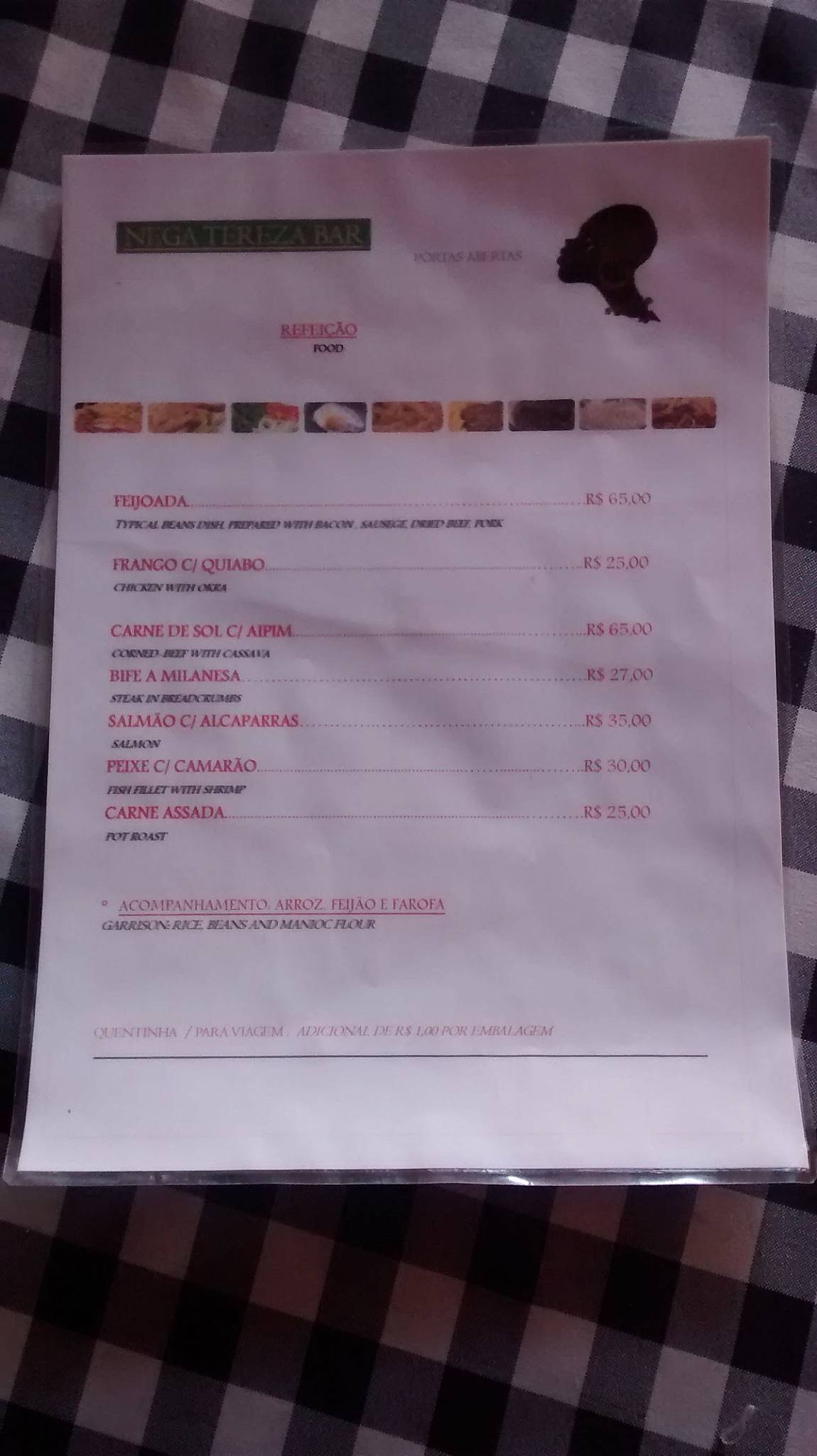 Nega Tereza Bar cardápio