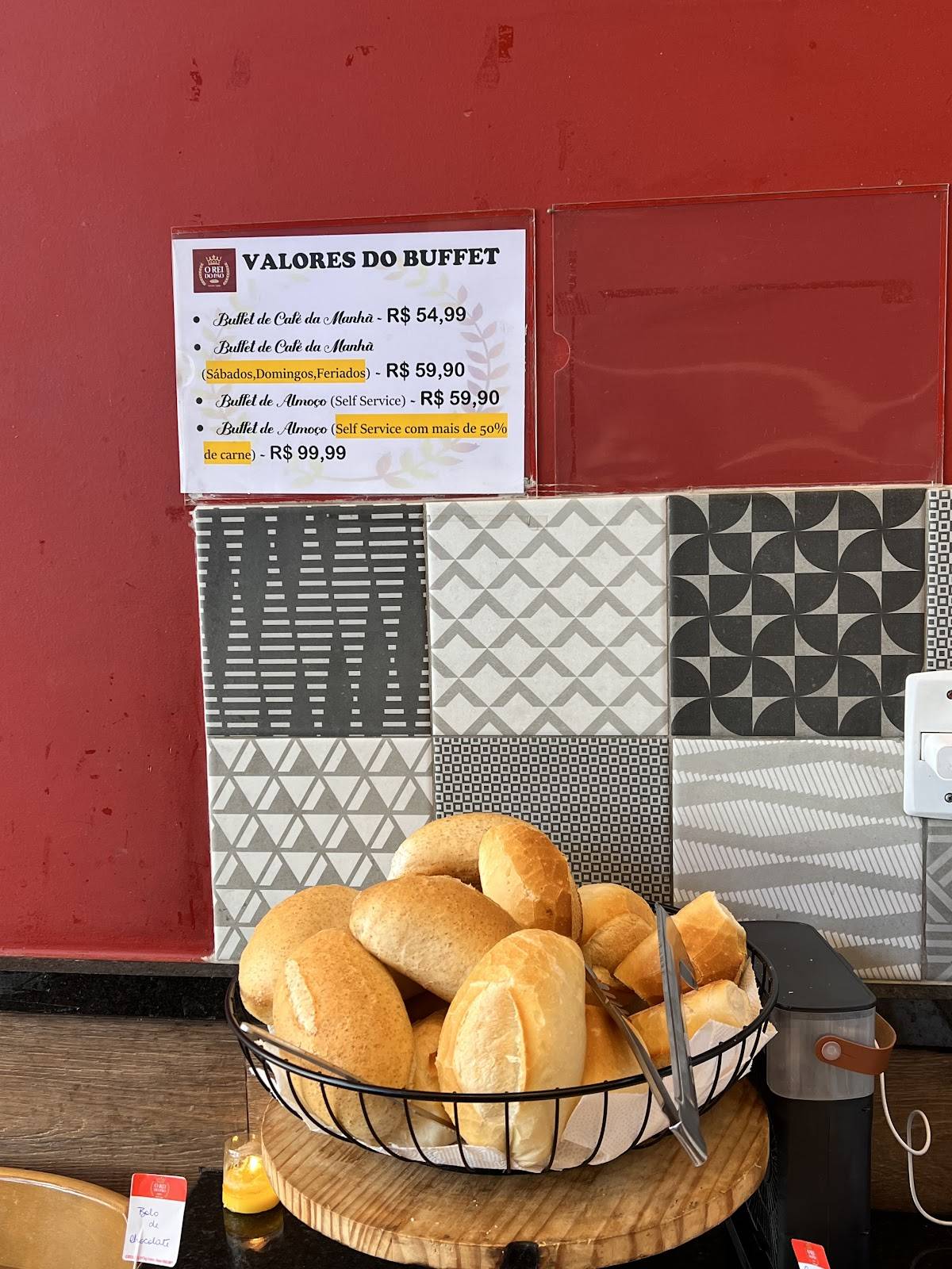 O Rei do Pão cardápio