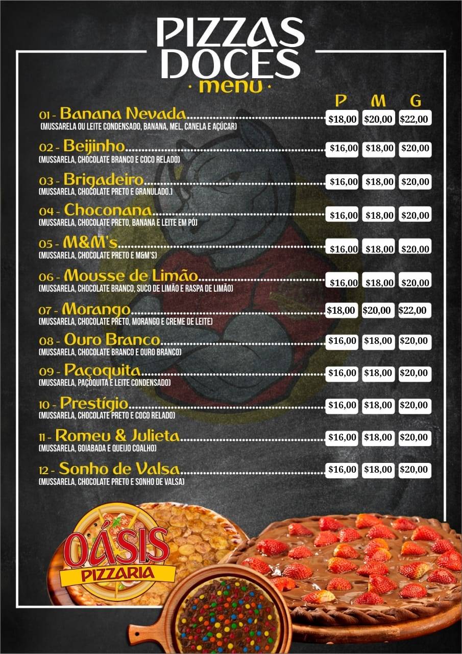 Oásis Pizzaria cardápio