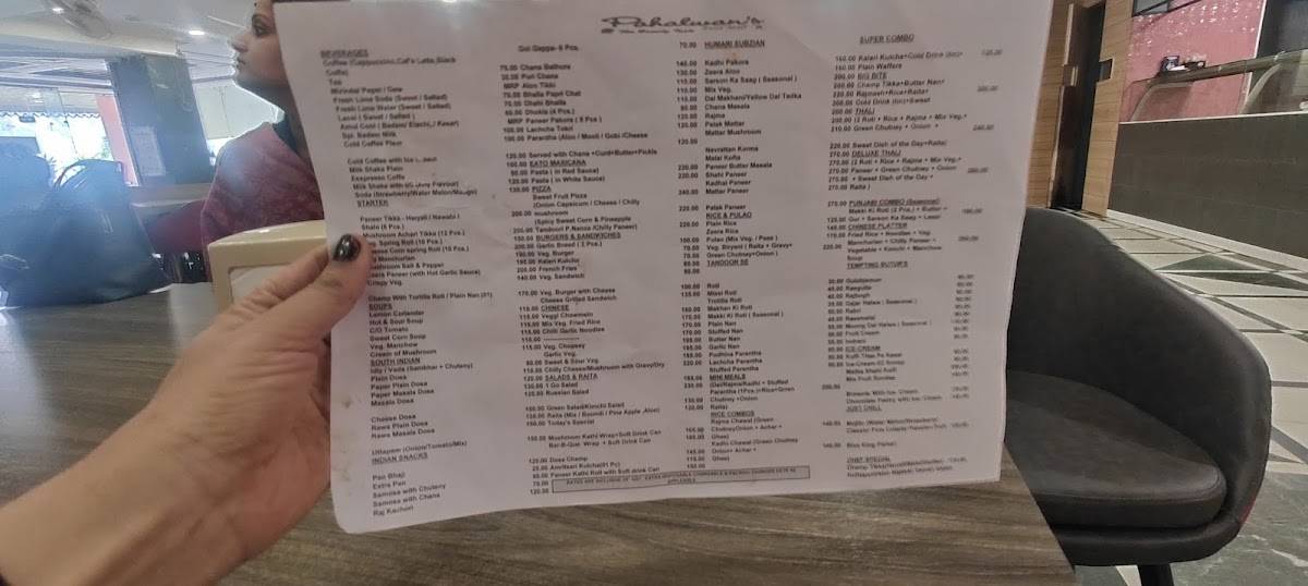 Pahalwan's Food Mall menu