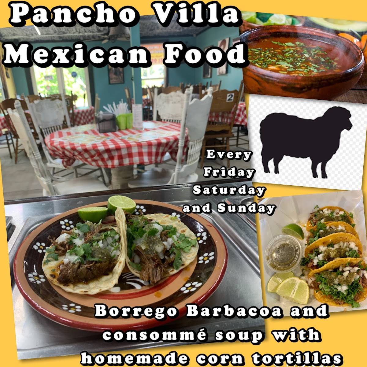 Menu at Pancho Villa Mexican Food # 1 Kenney tx restaurant, Bellville