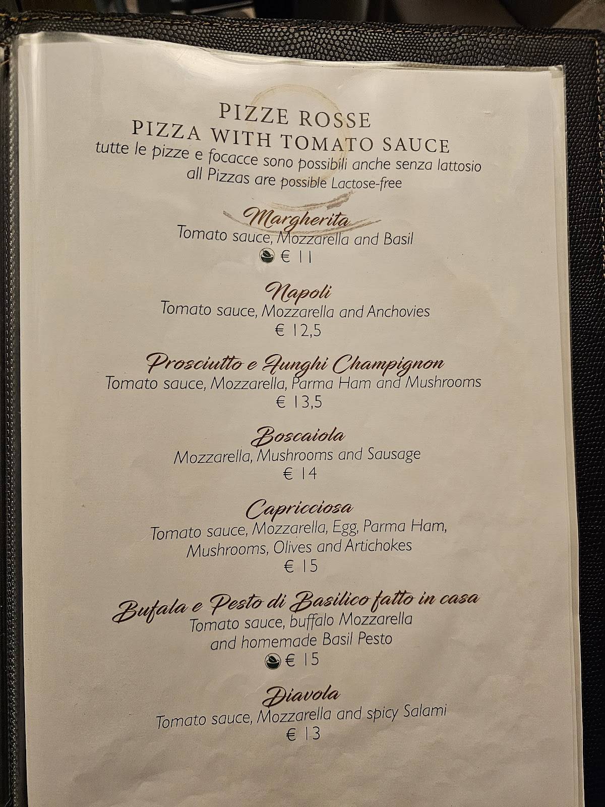 Menu di Pantha Rei 