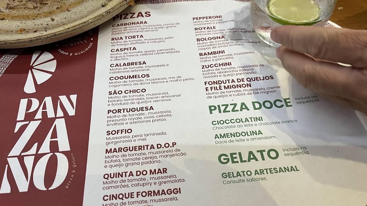 Panzano Gramado - Pizza & Gelato cardápio