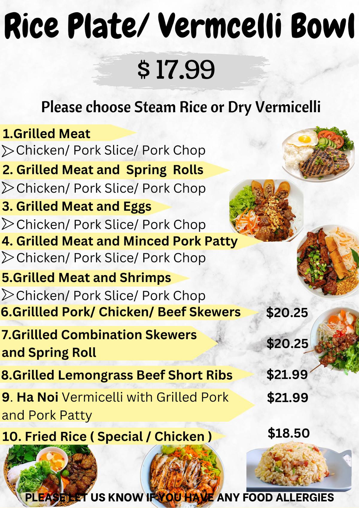 Menu at Phở M&K Vietnamese House restaurant, Canada