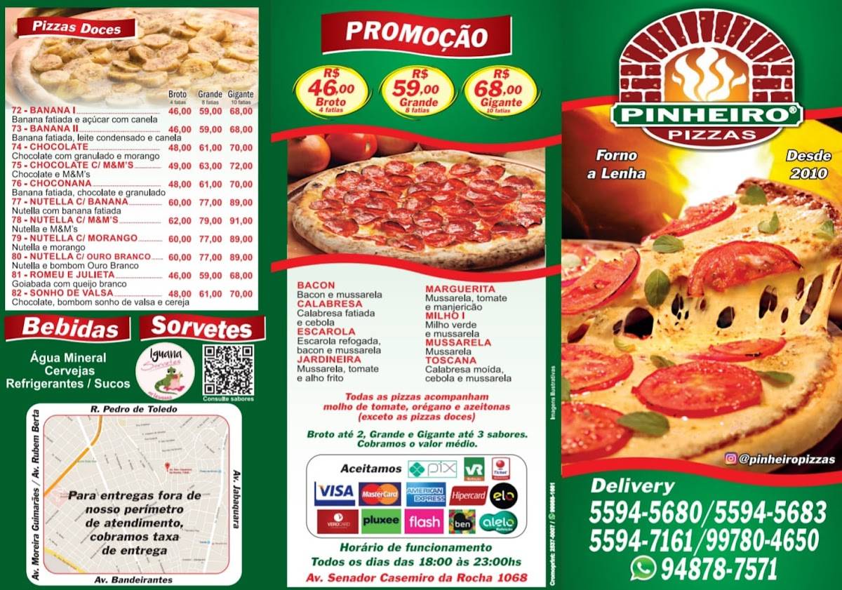 Pinheiro Pizzas cardápio