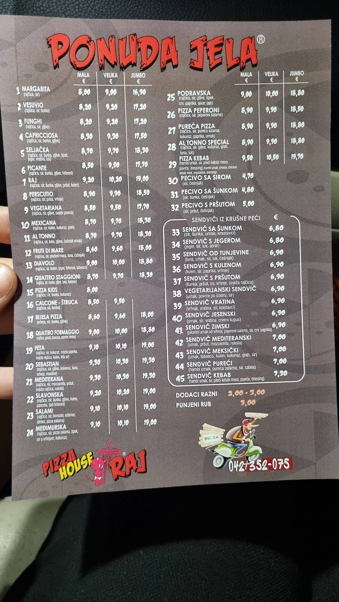 Menu di Pizza house Raj 