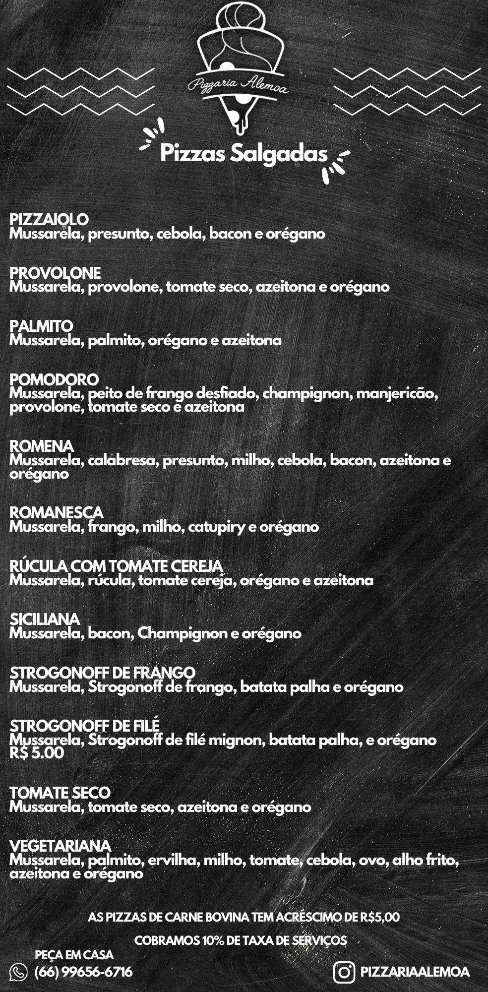 Pizzaria Alemoa cardápio