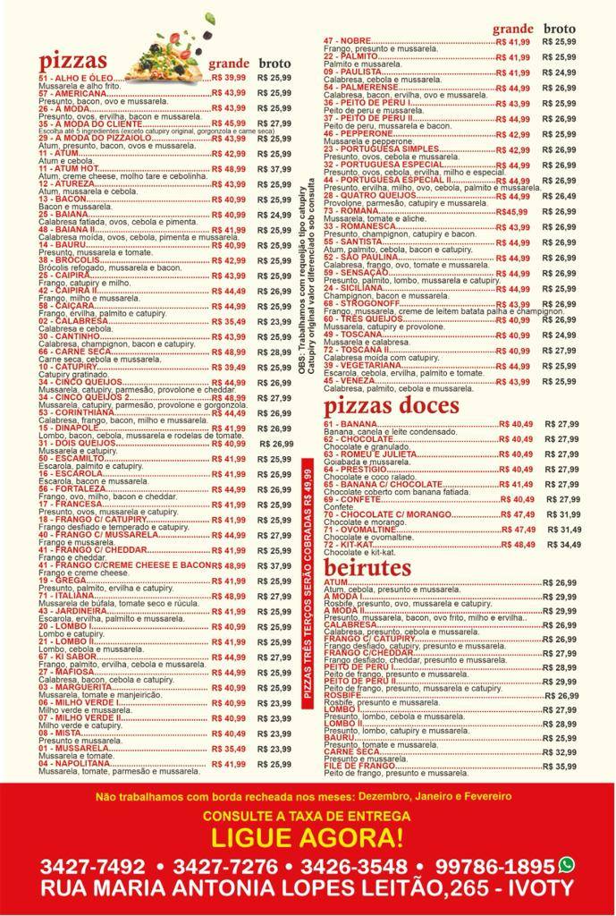 Pizzaria Kisabor cardápio