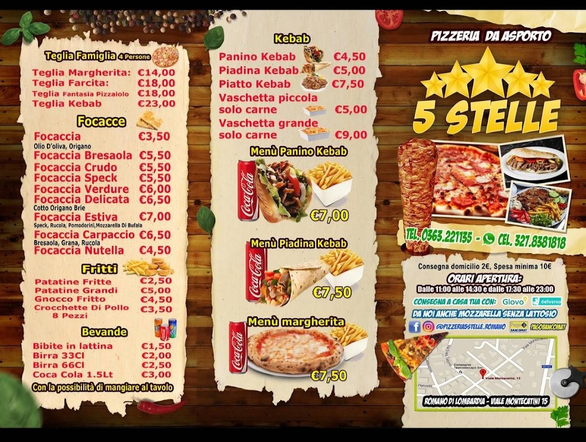 Menu di Pizzeria 5 stelle 