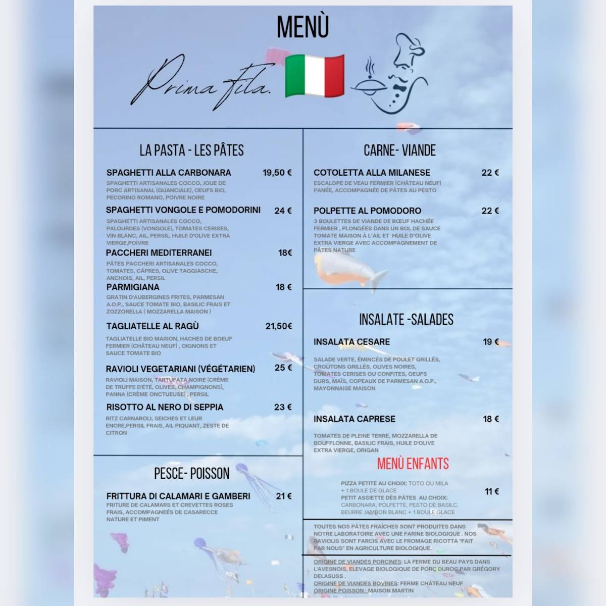 Menu de Prima Fila