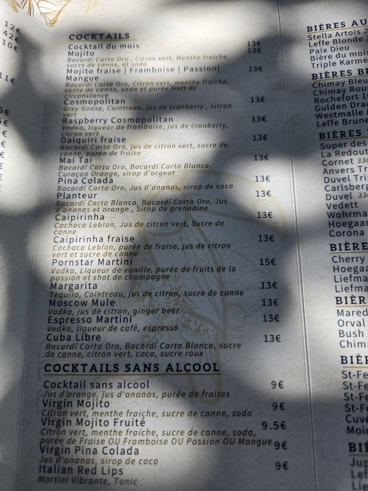 Menu de Quai 5 Restaurant Mons