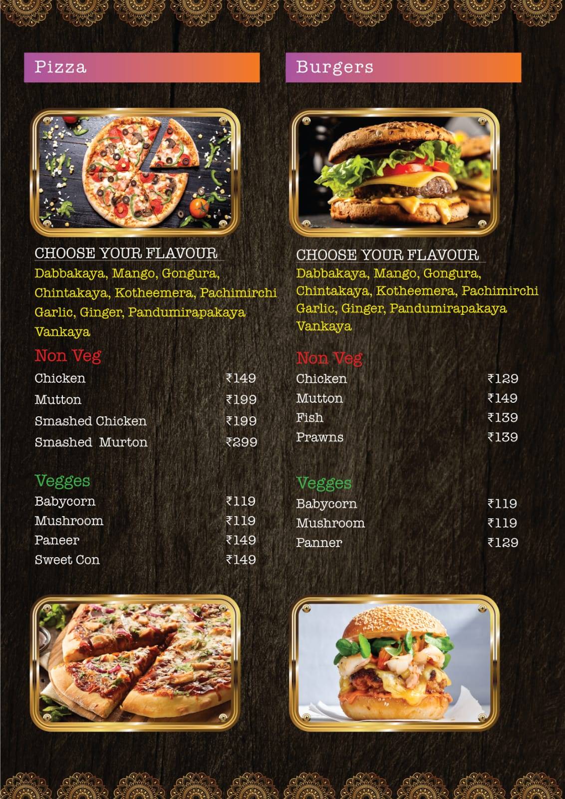 Menu at RK vari Bhimavaram Ruchulu, Tirupati