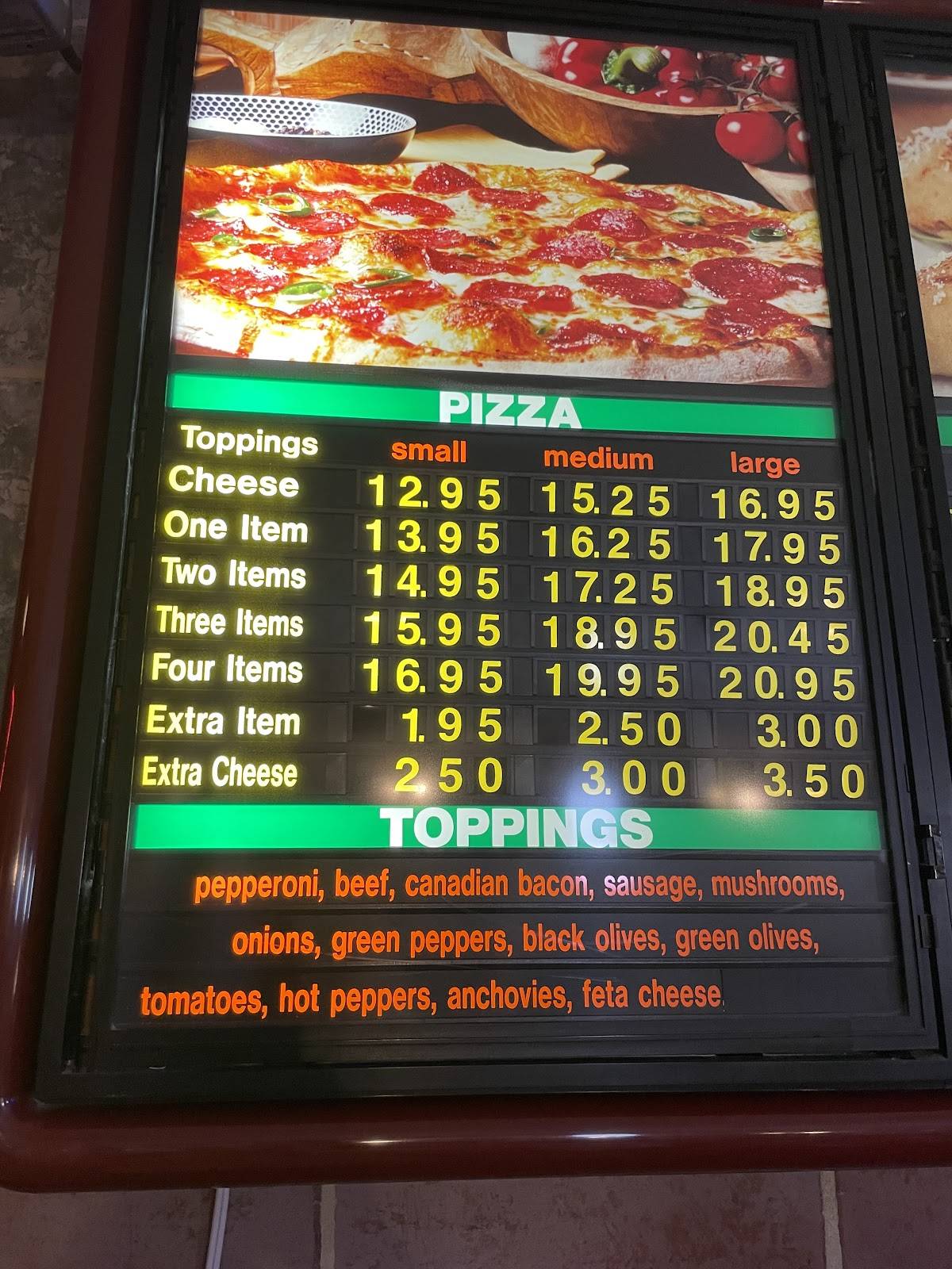 Menu at Rafael's Italian Restaurant, Trenton