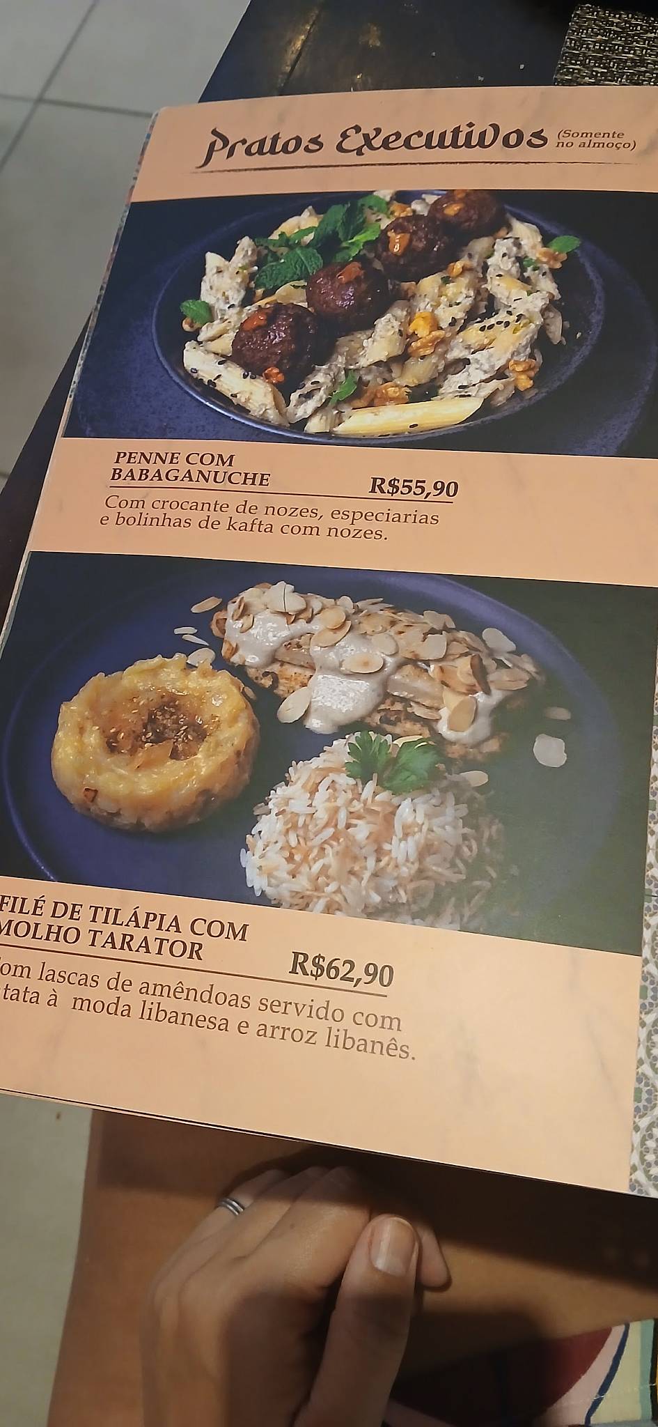 Recanto Árabe cardápio