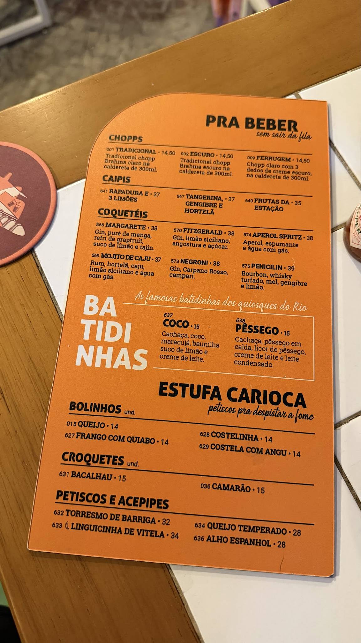 Redentor Bar cardápio