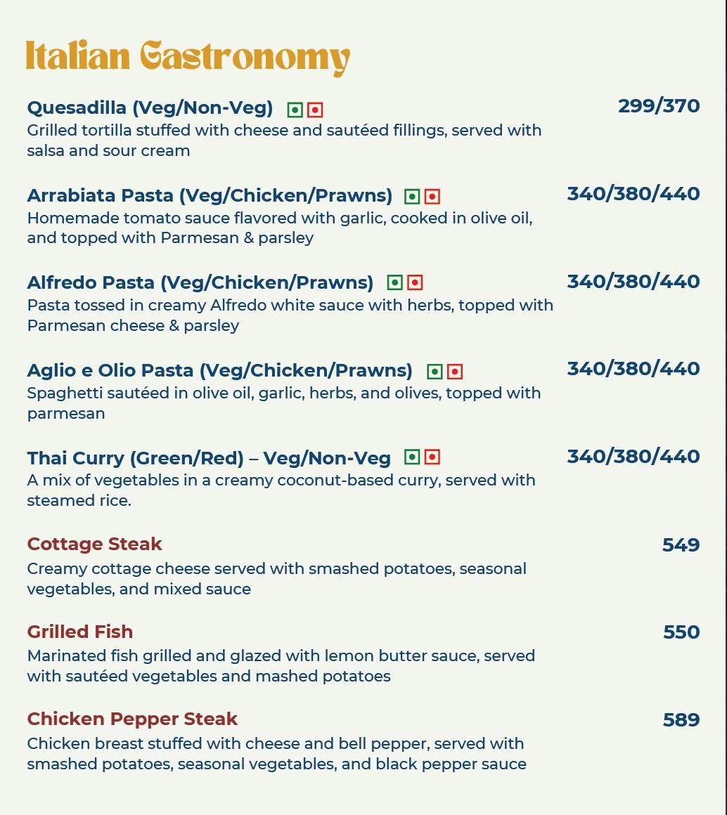 Refuell Restobar menu