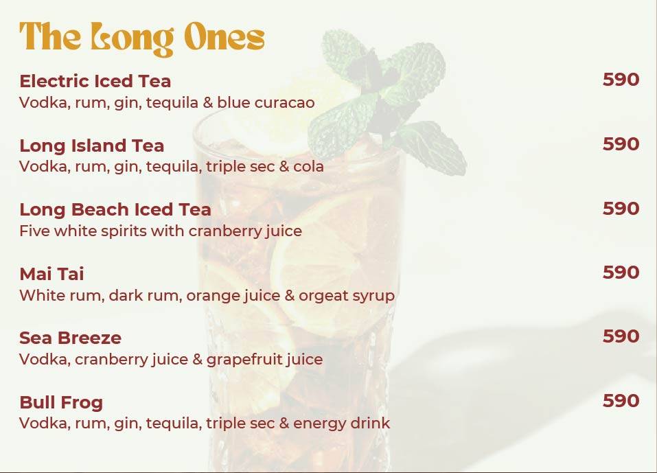 Refuell Restobar menu