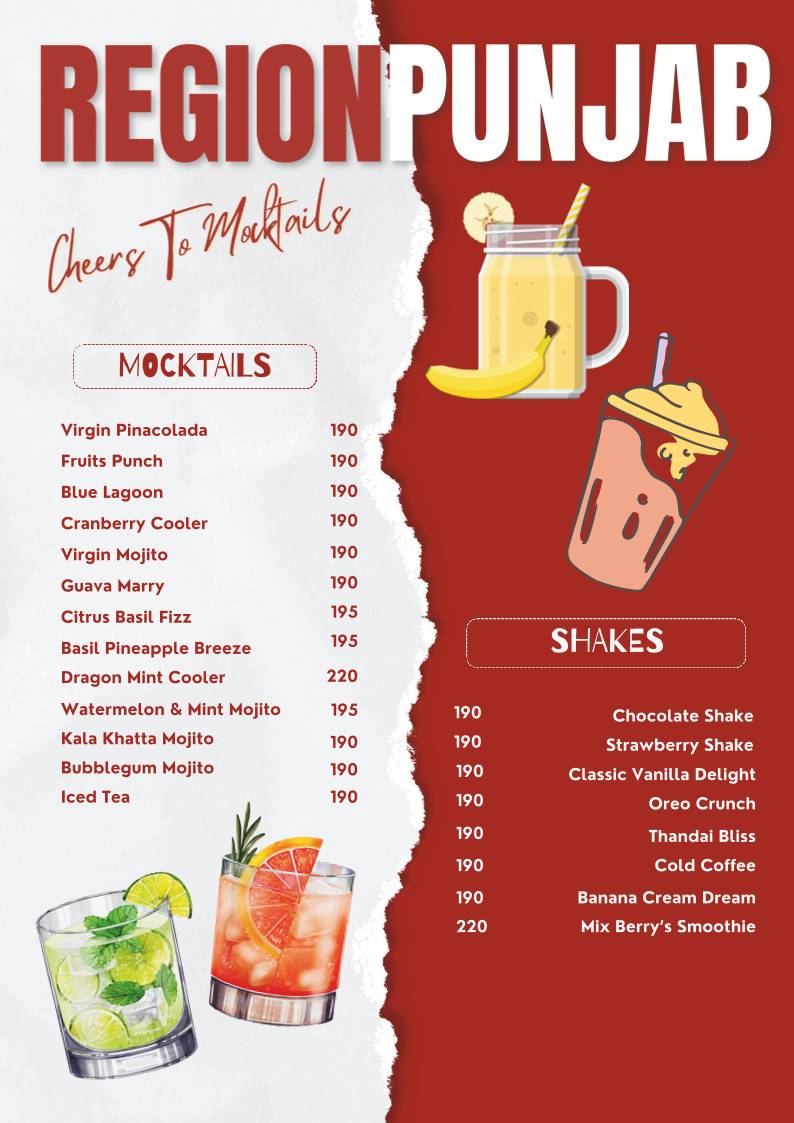 Region Punjab menu