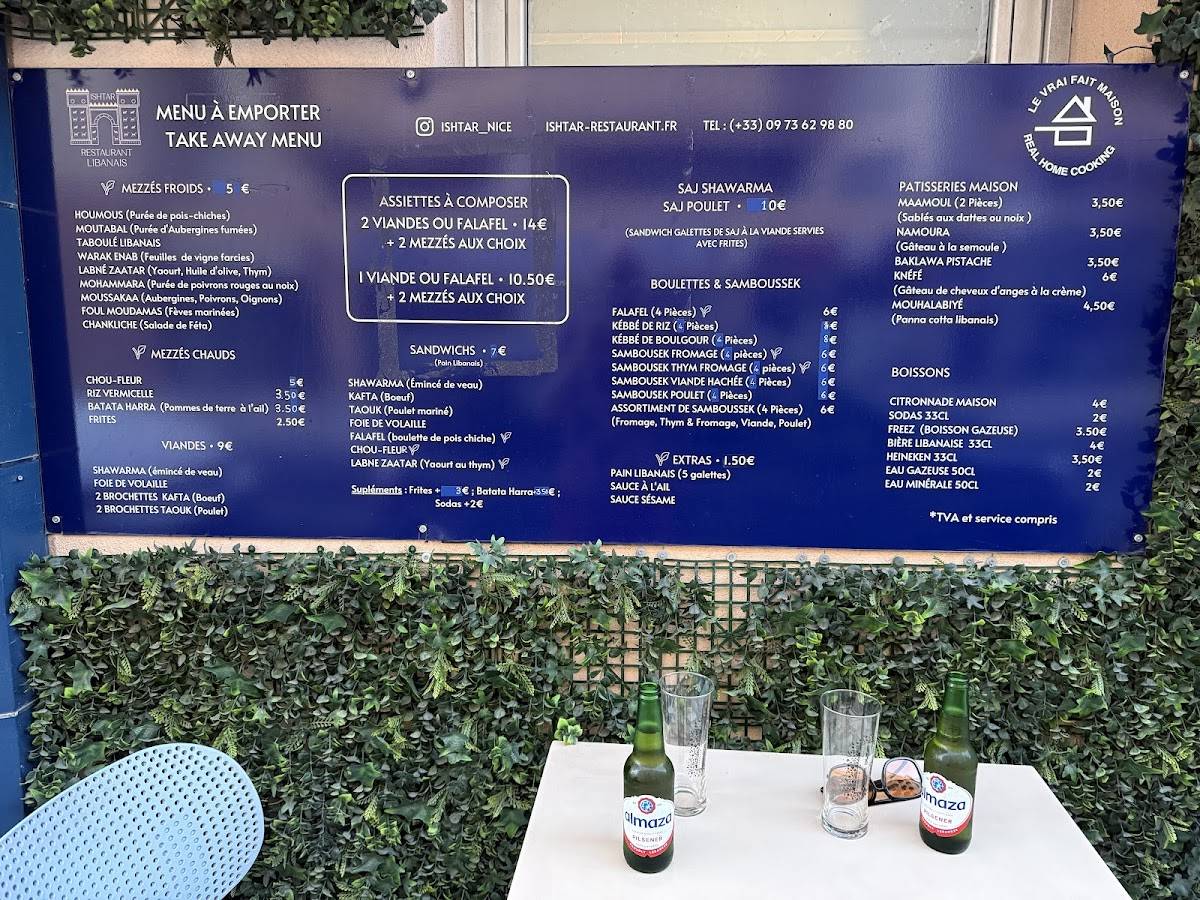 Menu de Restaurant Ishtar