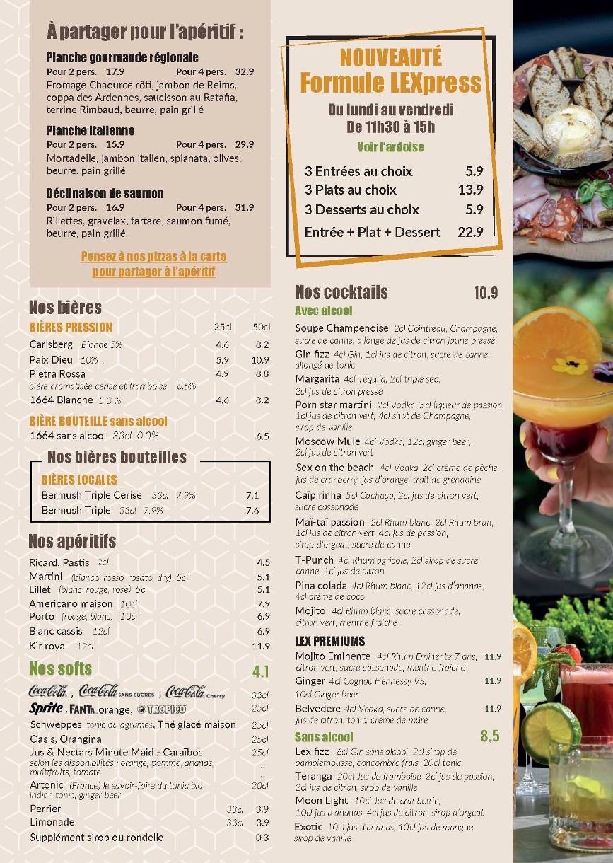 Menu de L'Expérience