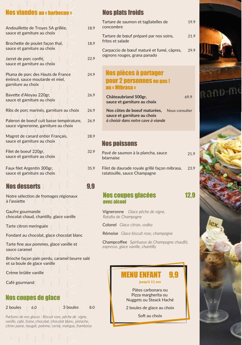 Menu de L'Expérience