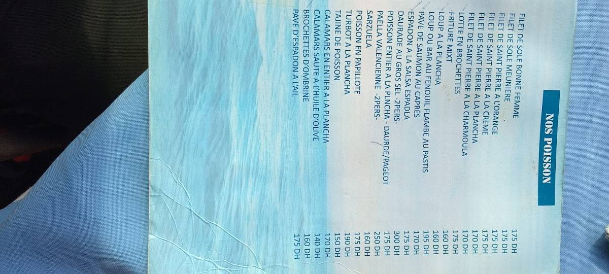 Menu de Restaurant Miramar