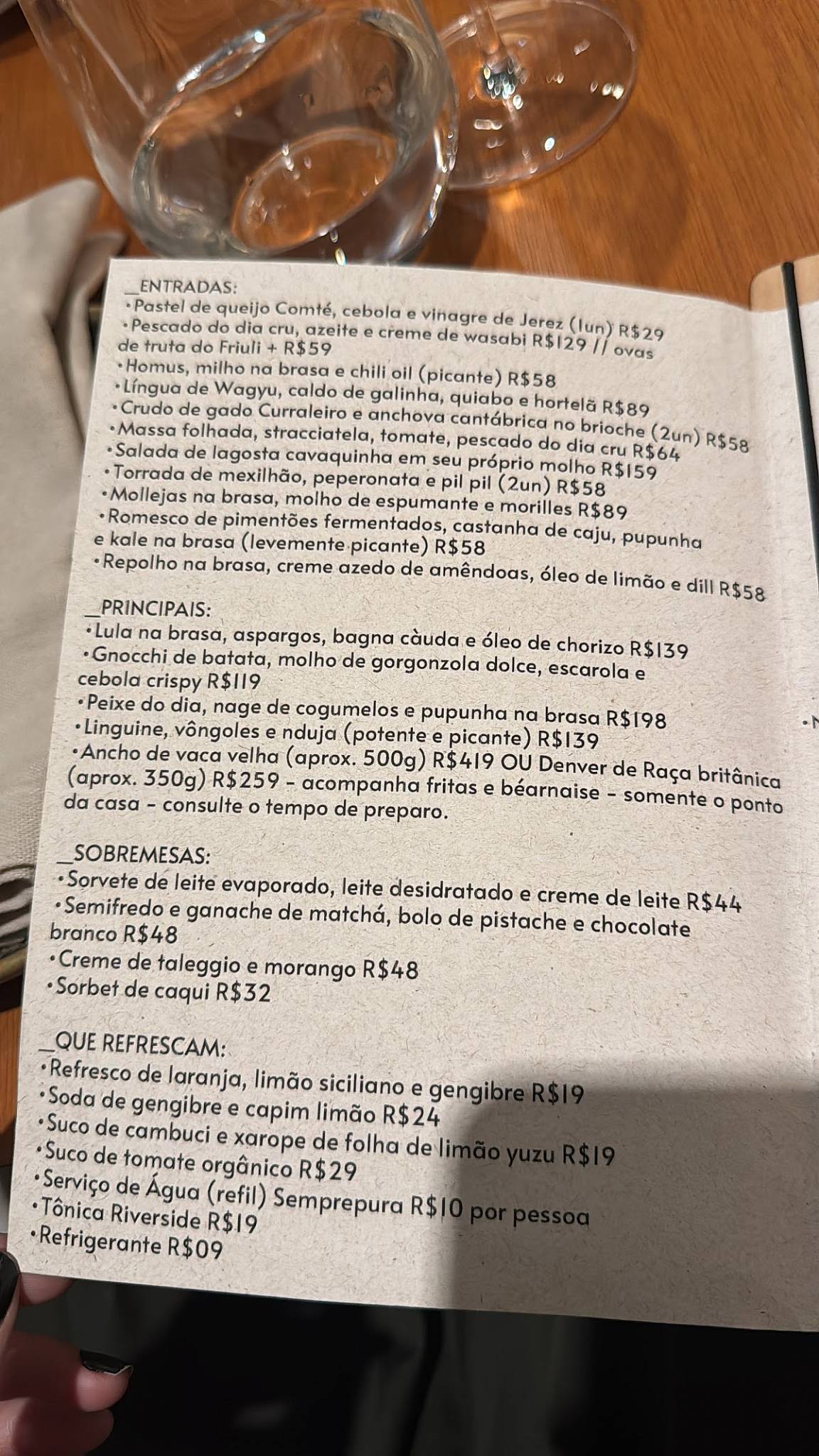 Restaurante Cepa cardápio