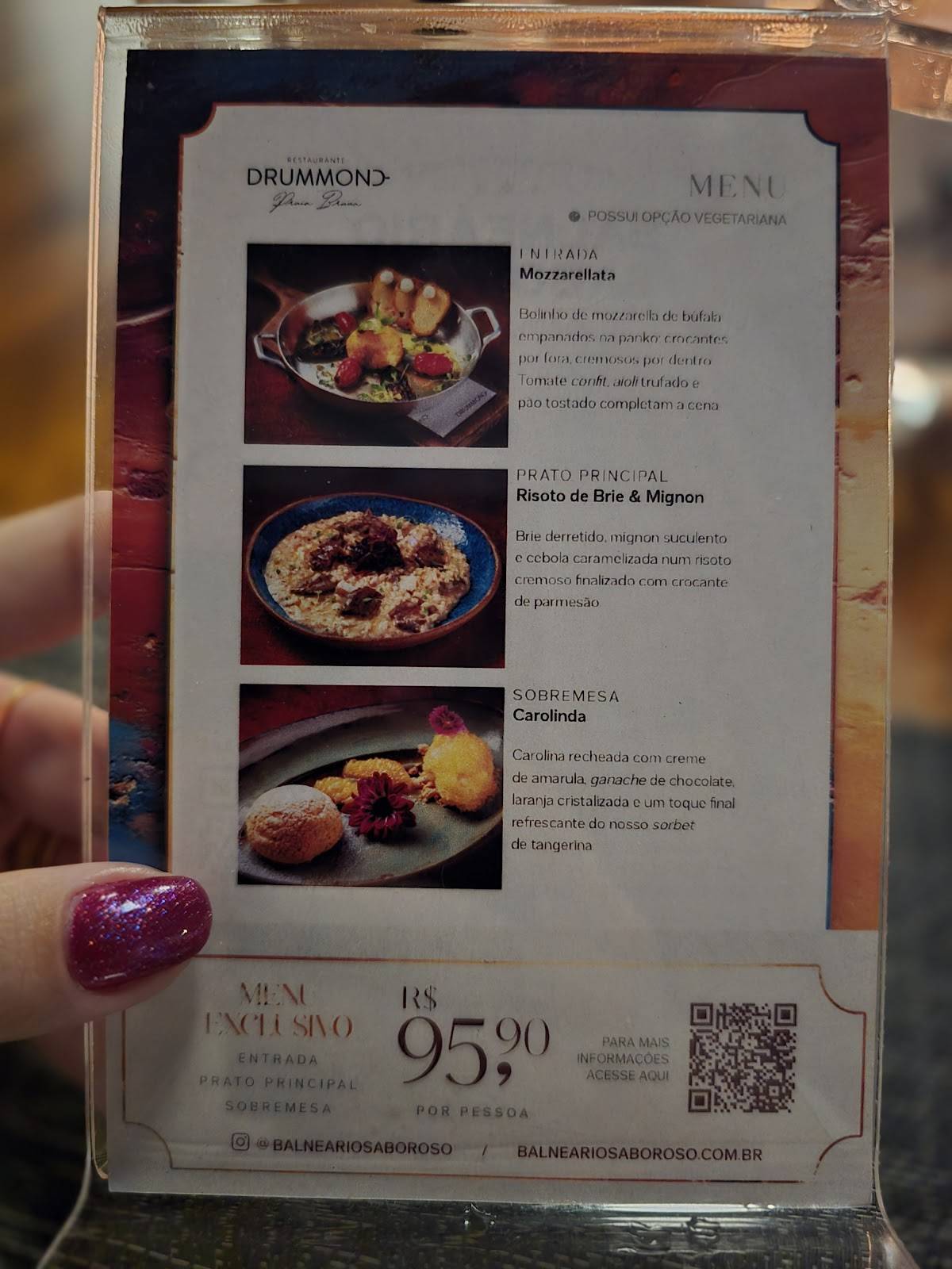Restaurante Drummond cardápio