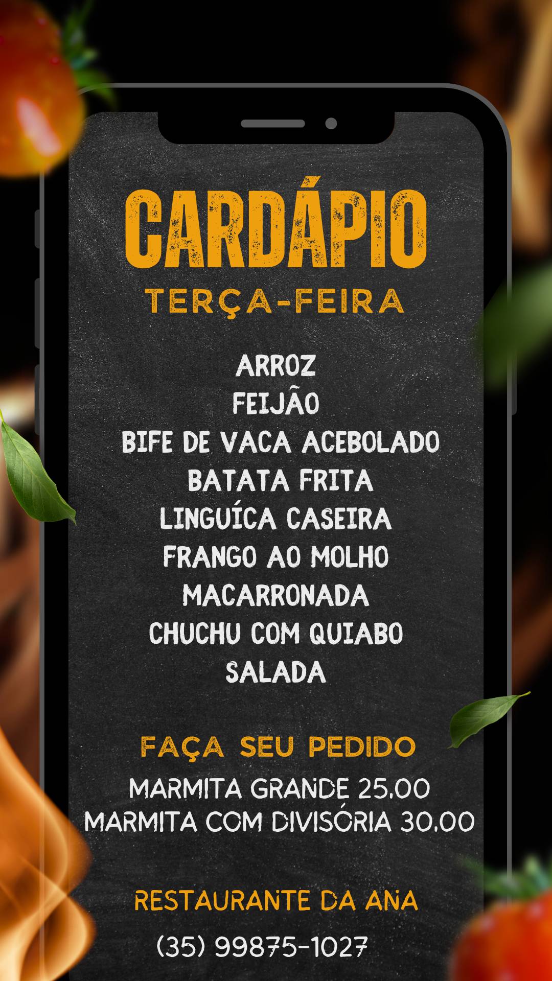 Restaurante da Ana cardápio