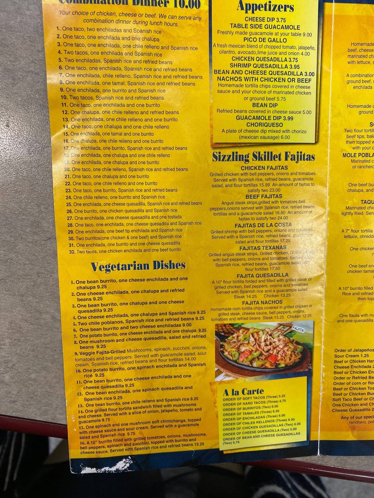 Menu at Rey Azteca Mexican Restaurant Palmyra, Palmyra