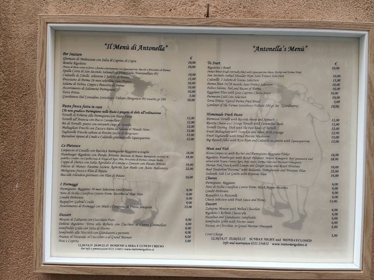 Menu di Trattoria Rigoletto 
