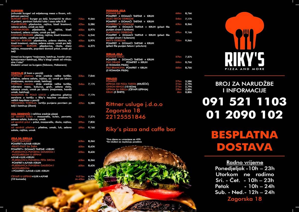 Menu di Riky's Pizzeria 