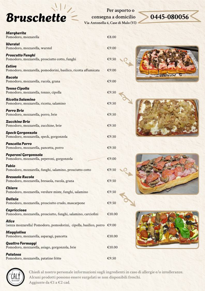 Menu di Ristorante Calý 