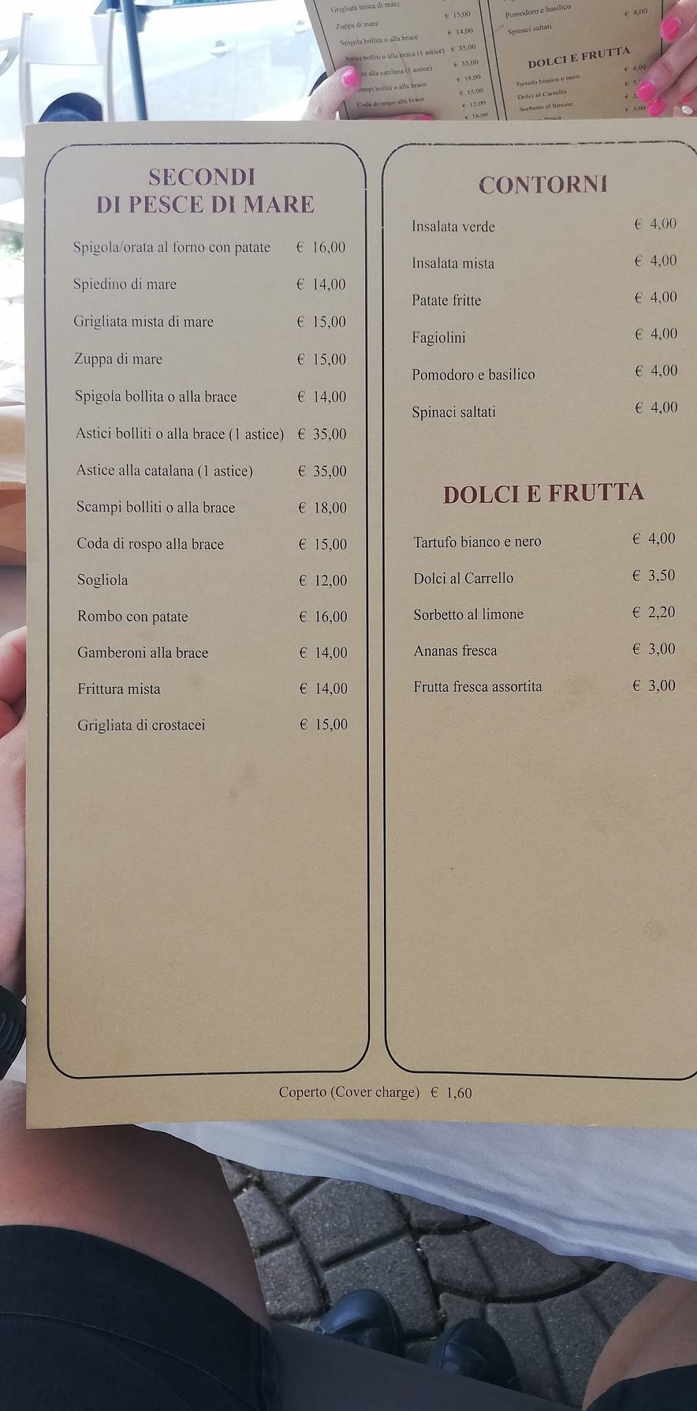 Menu di Ristorante Da Massimo - Specialità Pesce di Mare 