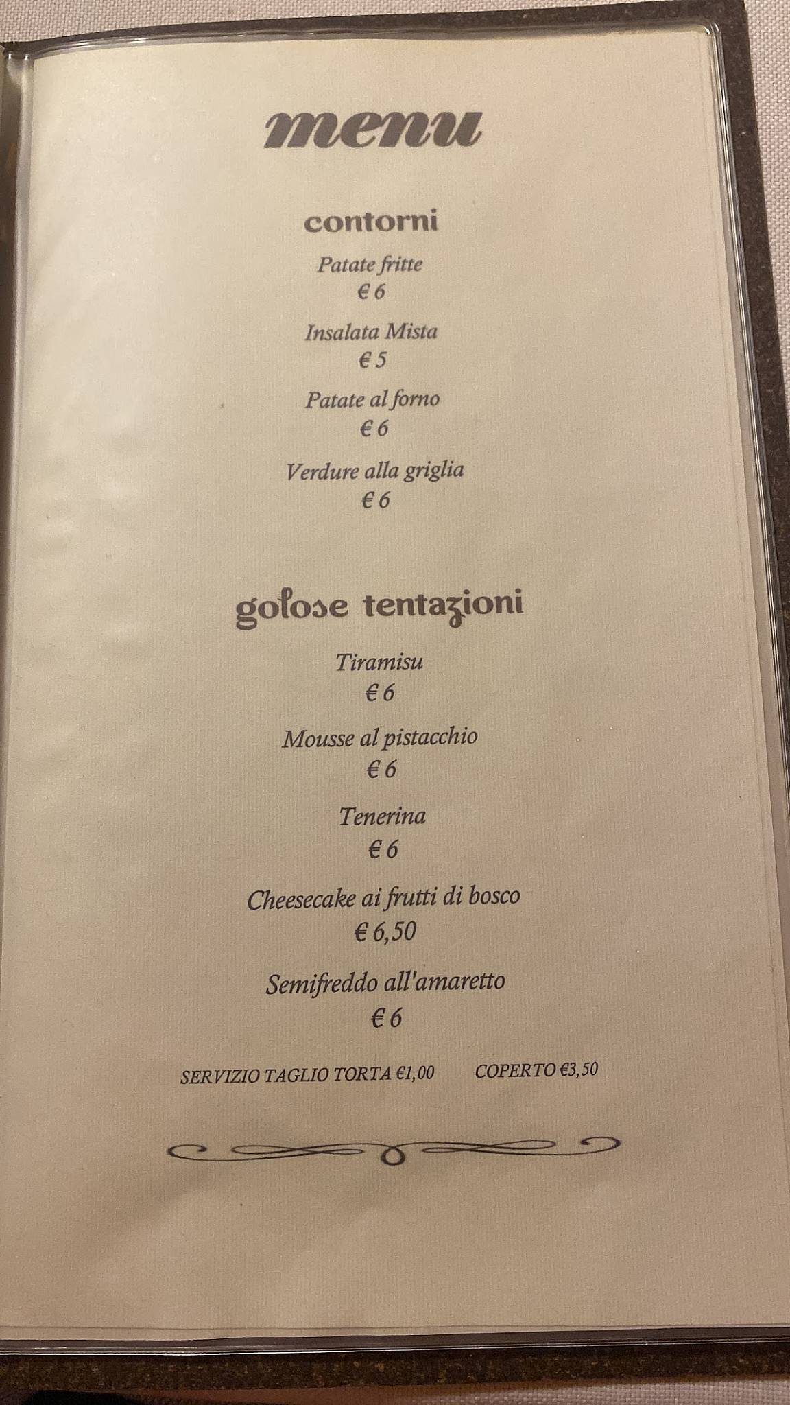 Menu di Ristorante Enoteca Allo Scalo 